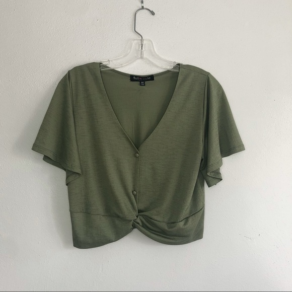 Green Crop Top - Picture 3 of 6